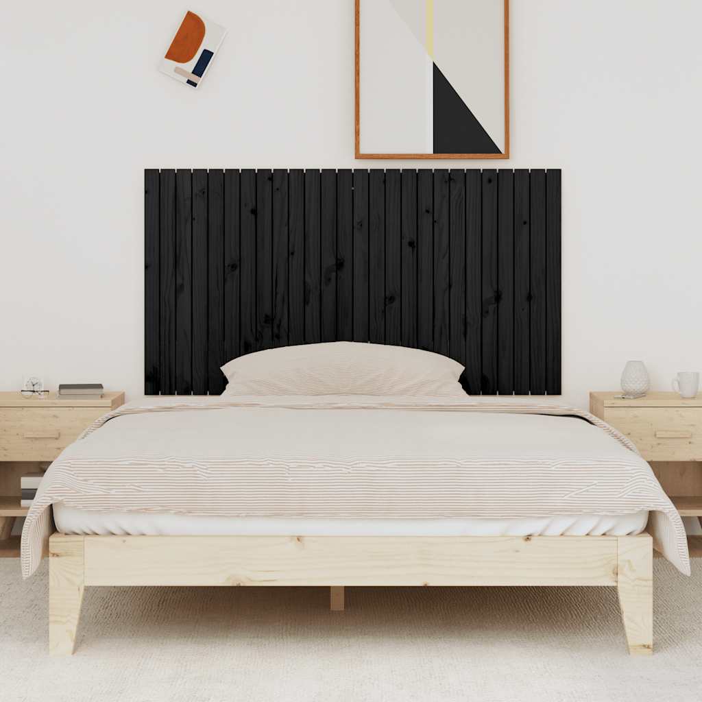 sengegavl 166x3x90 cm massivt fyrretræ sort