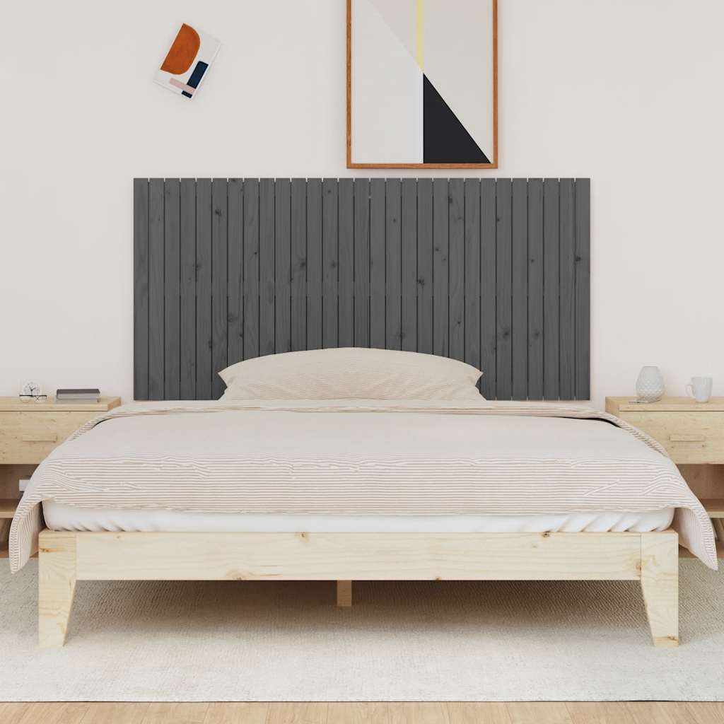 sengegavl 185x3x90 cm massivt fyrretræ grå