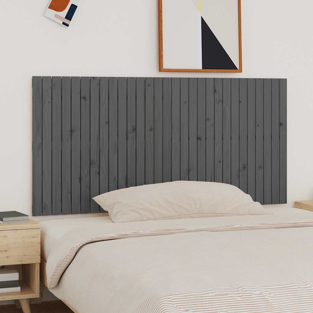sengegavl 185x3x90 cm massivt fyrretræ grå