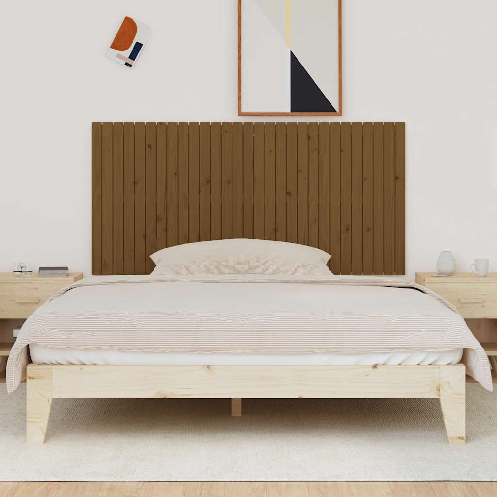 sengegavl 185x3x90 cm massivt fyrretræ gyldenbrun