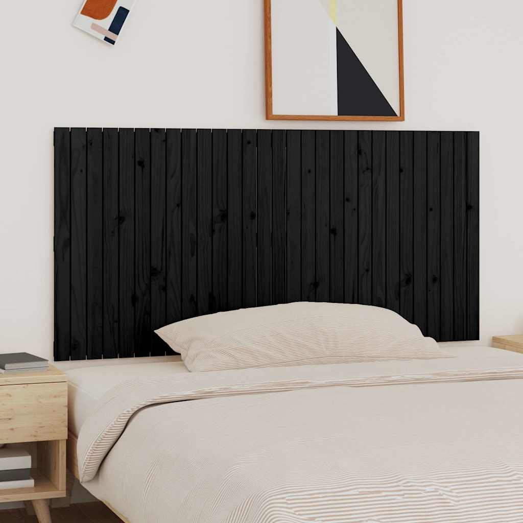 sengegavl 185x3x90 cm massivt fyrretræ sort