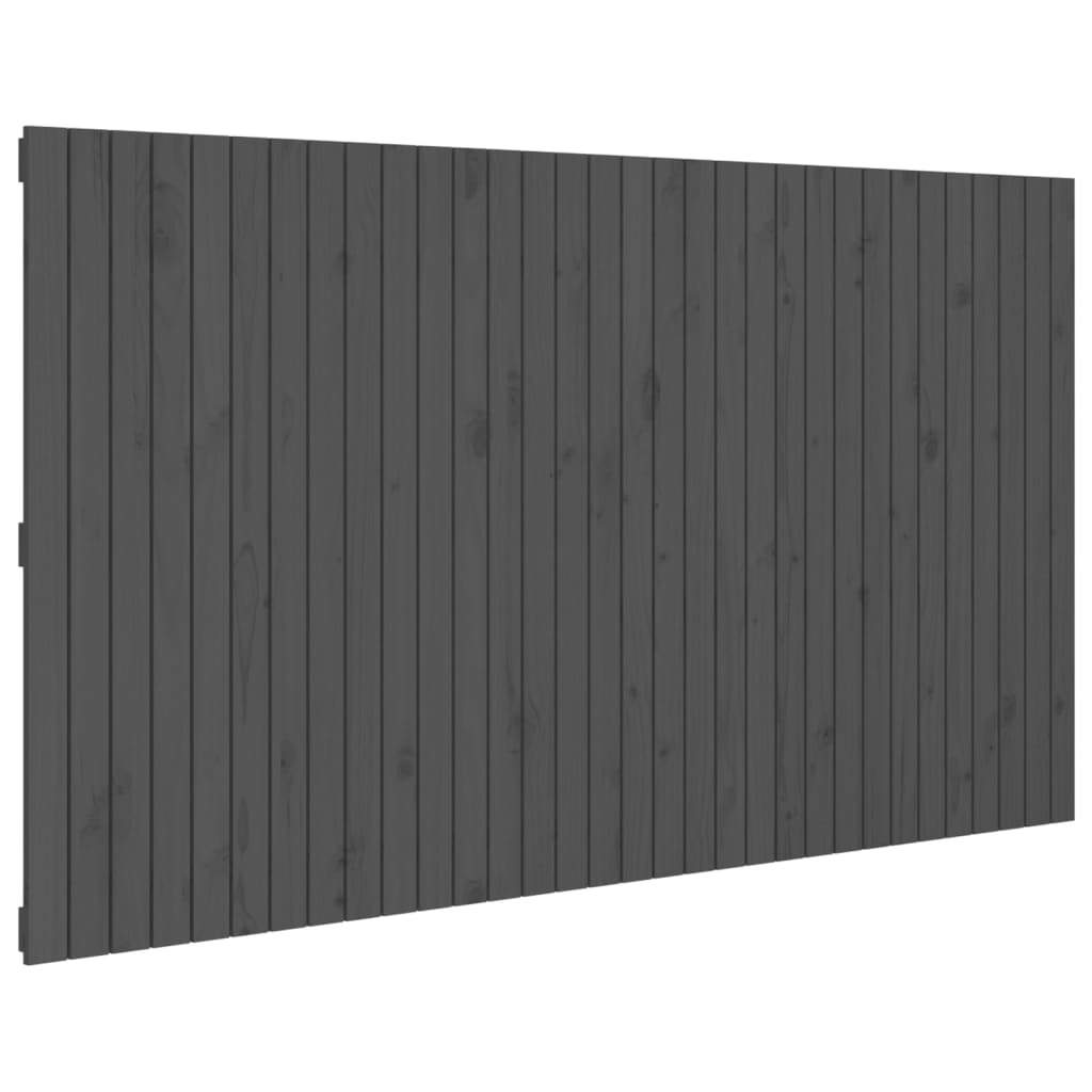 sengegavl 204x3x110 cm massivt fyrretræ grå