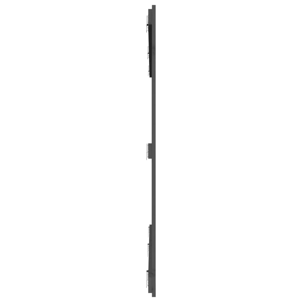 sengegavl 204x3x110 cm massivt fyrretræ grå