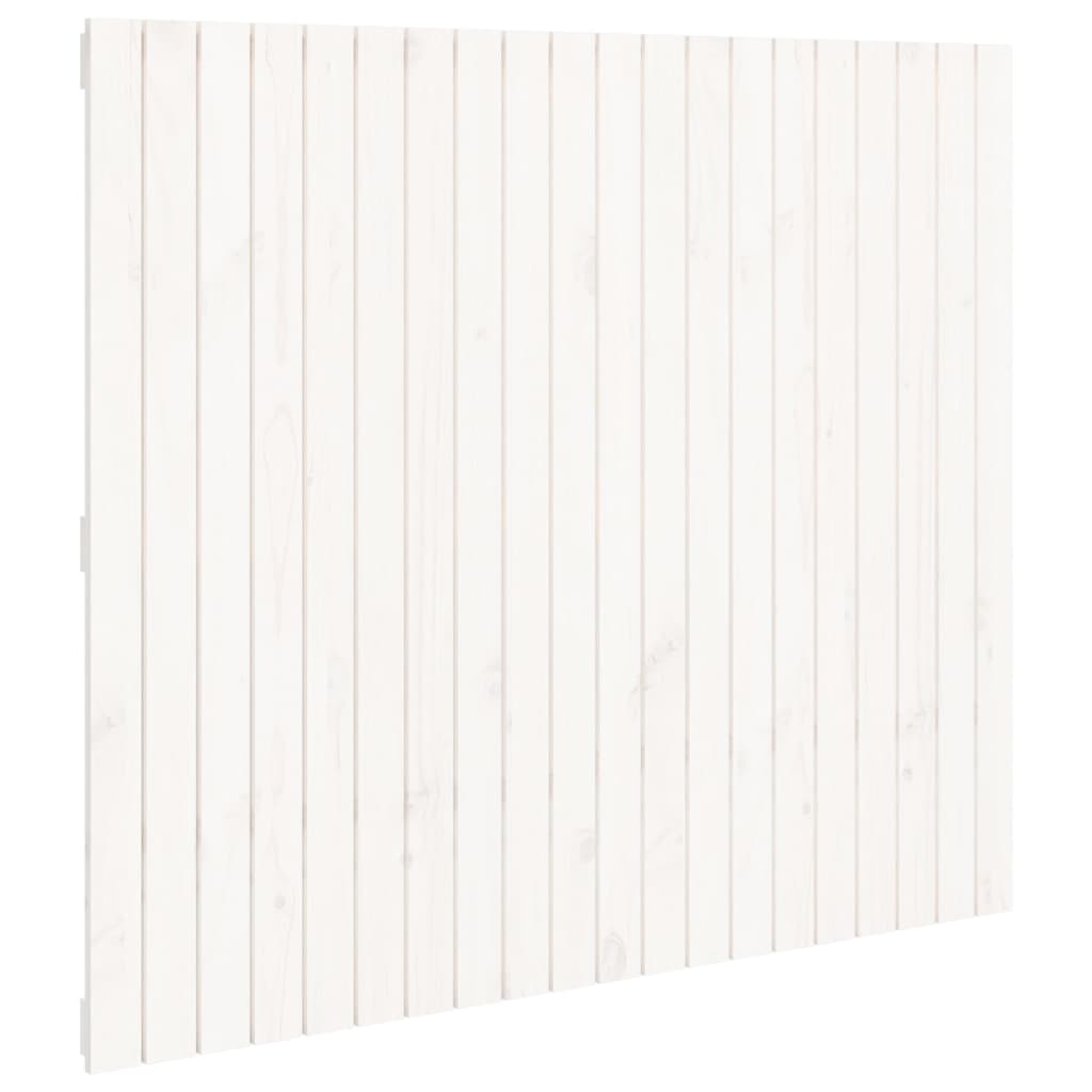 sengegavl 127,5x3x110 cm massivt fyrretræ hvid