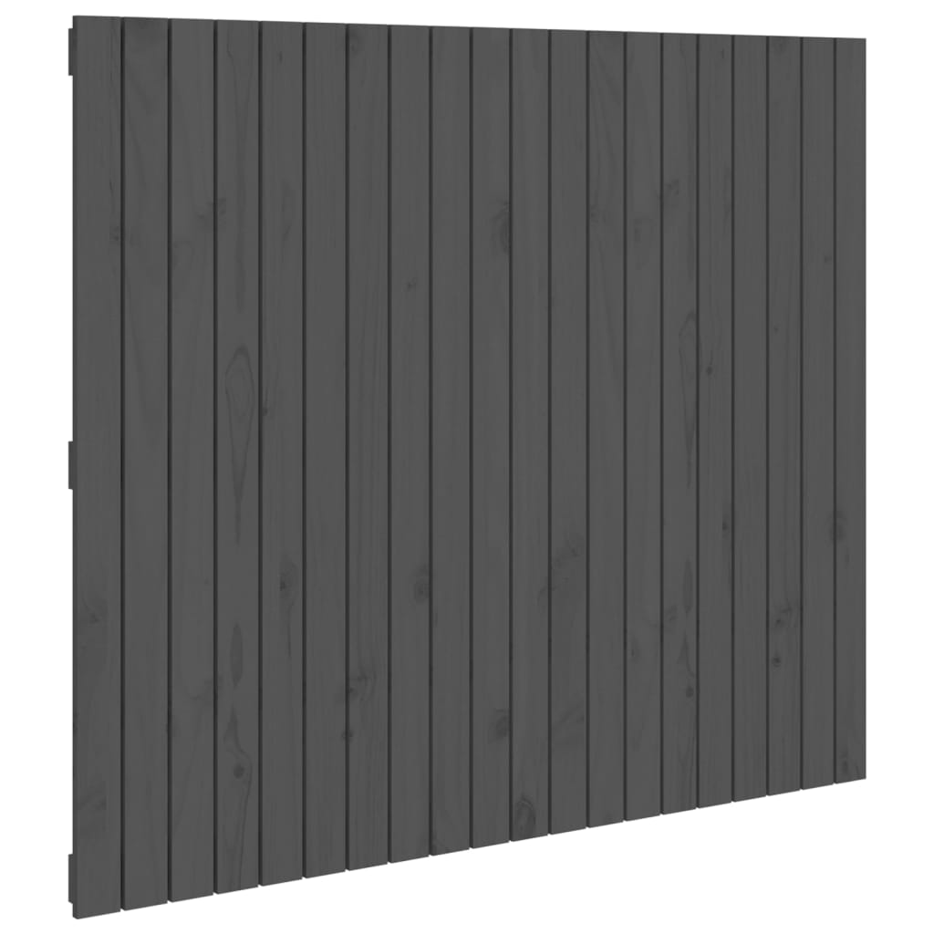 sengegavl 127,5x3x110 cm massivt fyrretræ grå