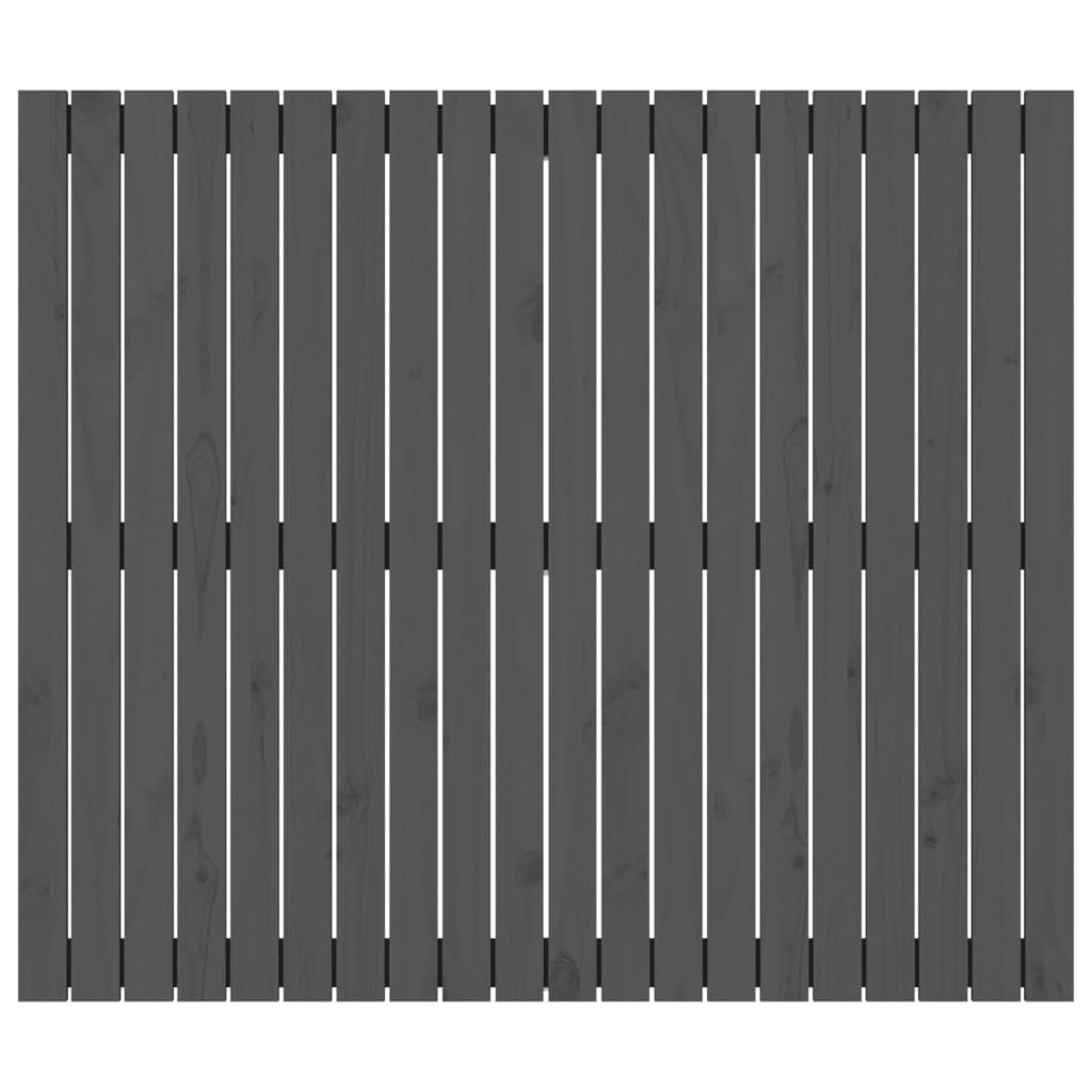sengegavl 127,5x3x110 cm massivt fyrretræ grå