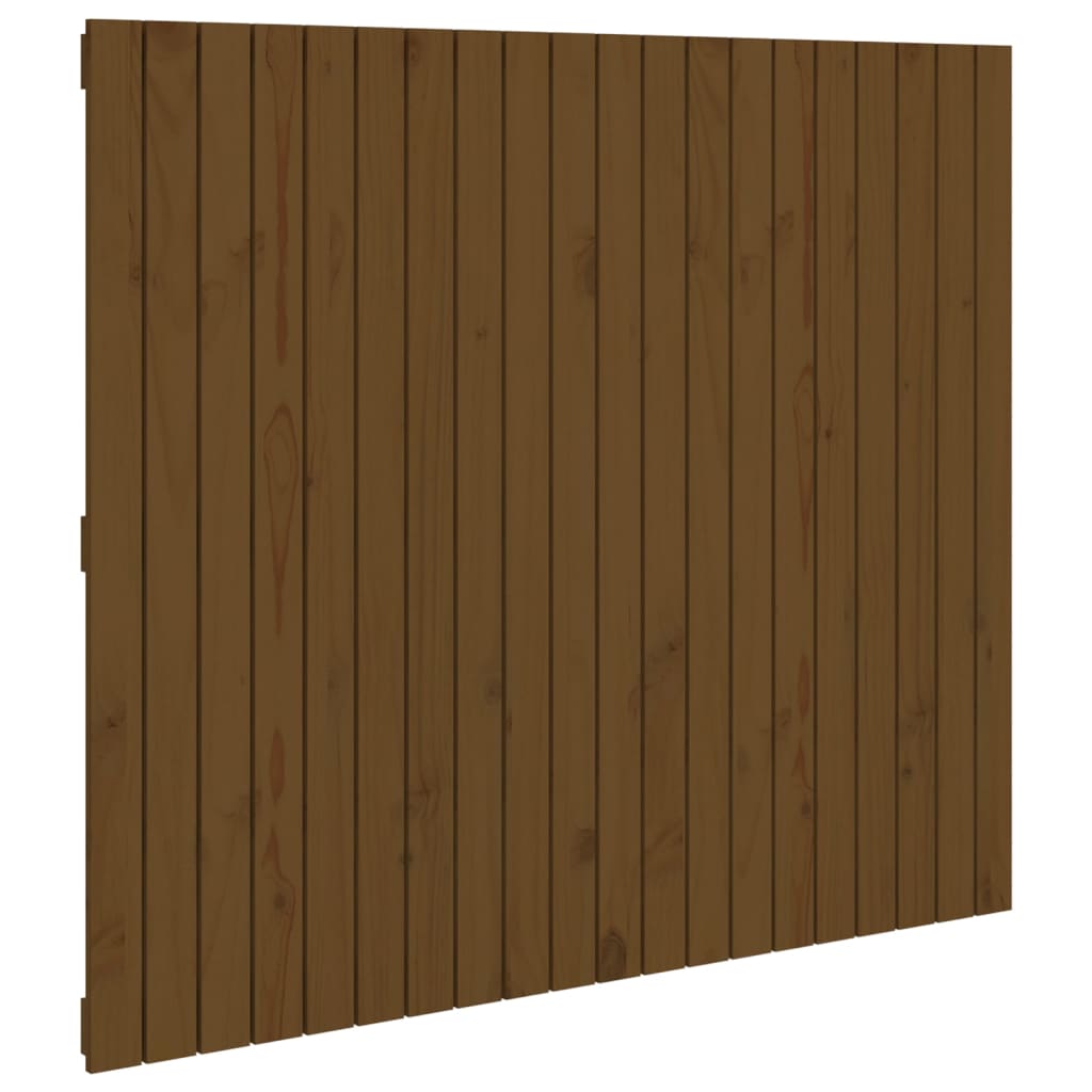 sengegavl 127,5x3x110 cm massivt fyrretræ gyldenbrun