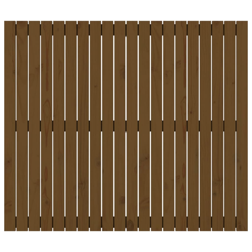 sengegavl 127,5x3x110 cm massivt fyrretræ gyldenbrun