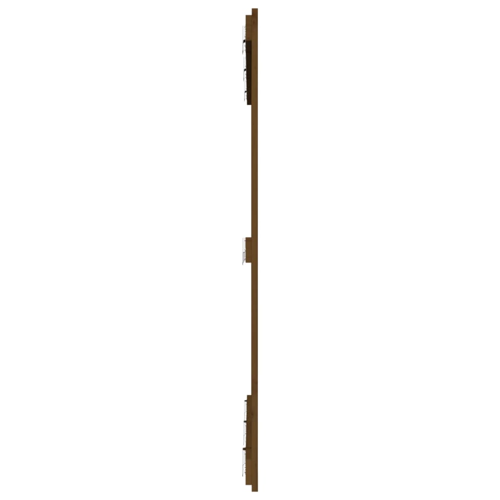 sengegavl 127,5x3x110 cm massivt fyrretræ gyldenbrun