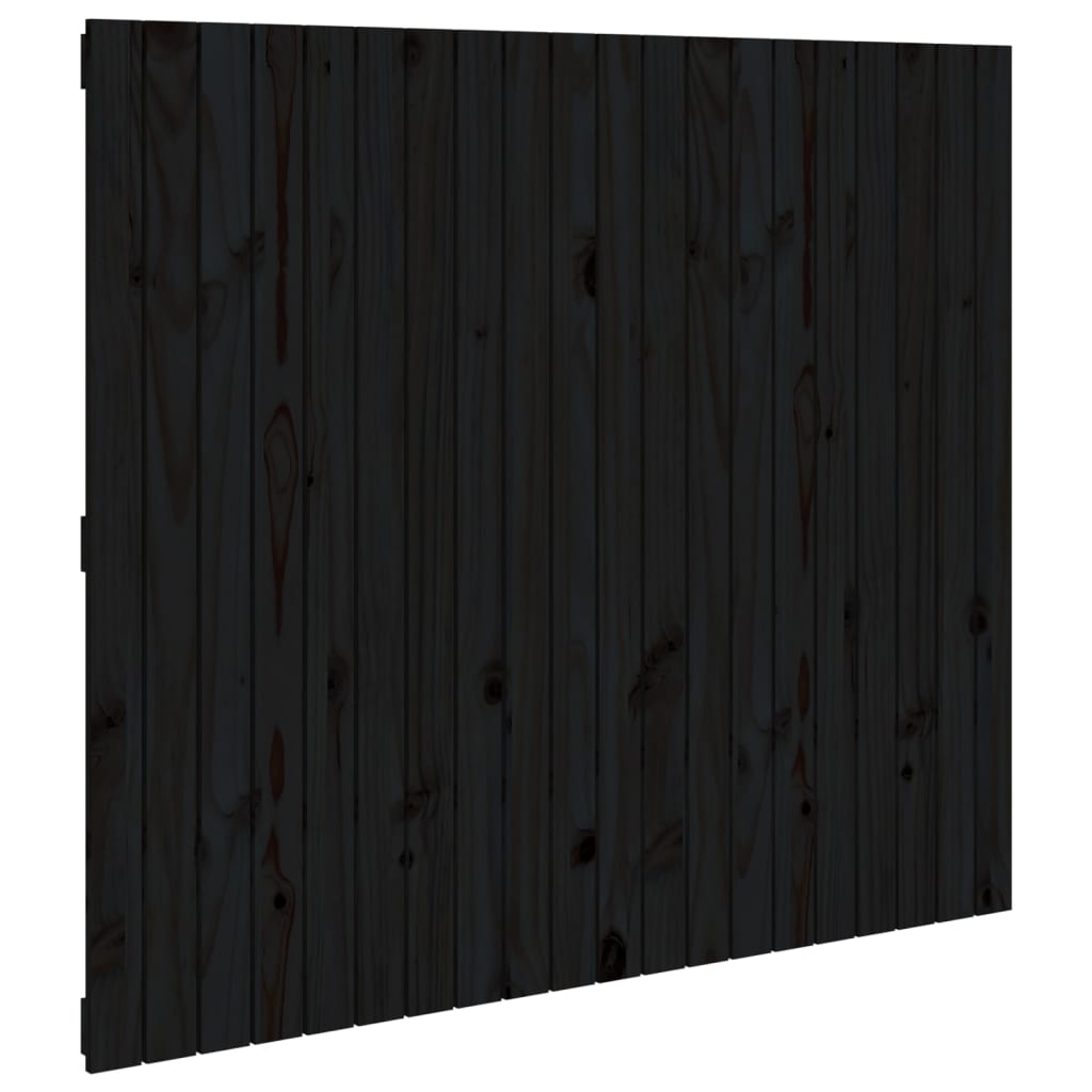 sengegavl 127,5x3x110 cm massivt fyrretræ sort
