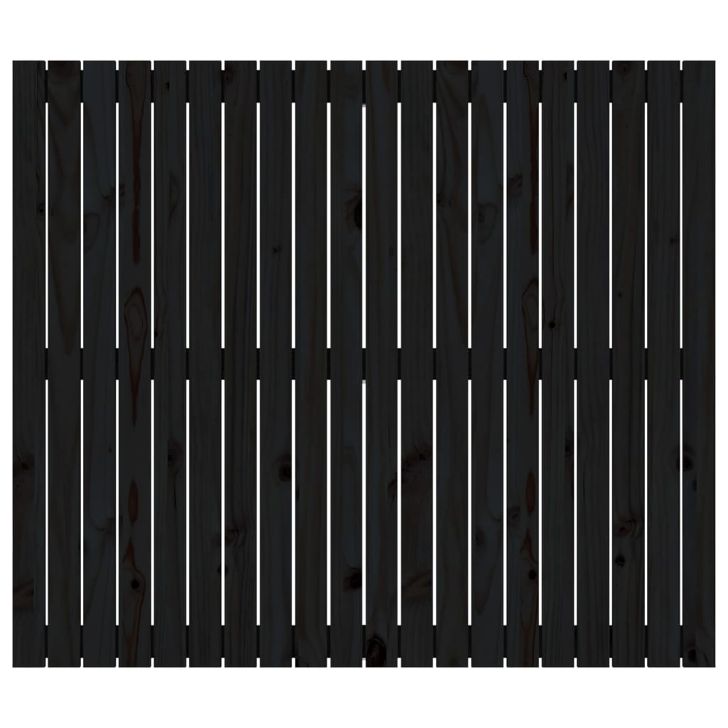 sengegavl 127,5x3x110 cm massivt fyrretræ sort