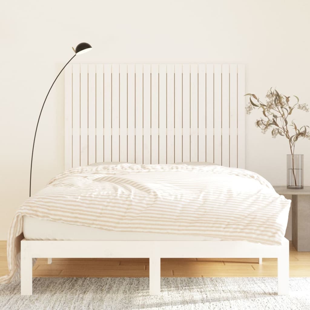 sengegavl 146,5x3x110 cm massivt fyrretræ hvid
