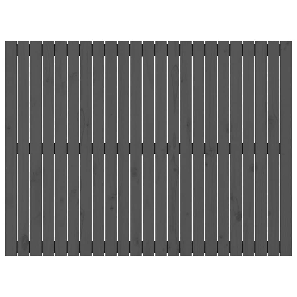 sengegavl 146,5x3x110 cm massivt fyrretræ grå
