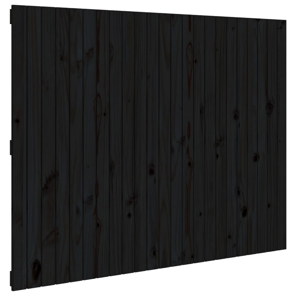 sengegavl 146,5x3x110 cm massivt fyrretræ sort