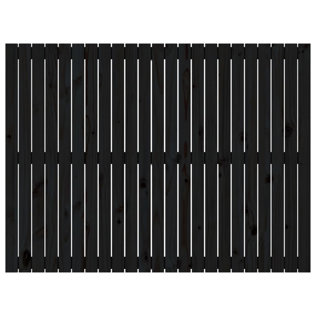 sengegavl 146,5x3x110 cm massivt fyrretræ sort