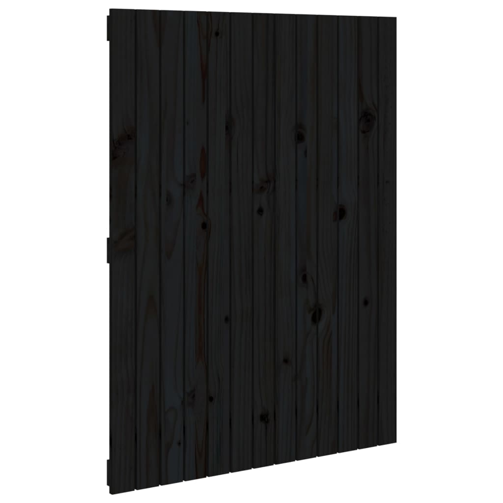 sengegavl 82,5x3x110 cm massivt fyrretræ sort