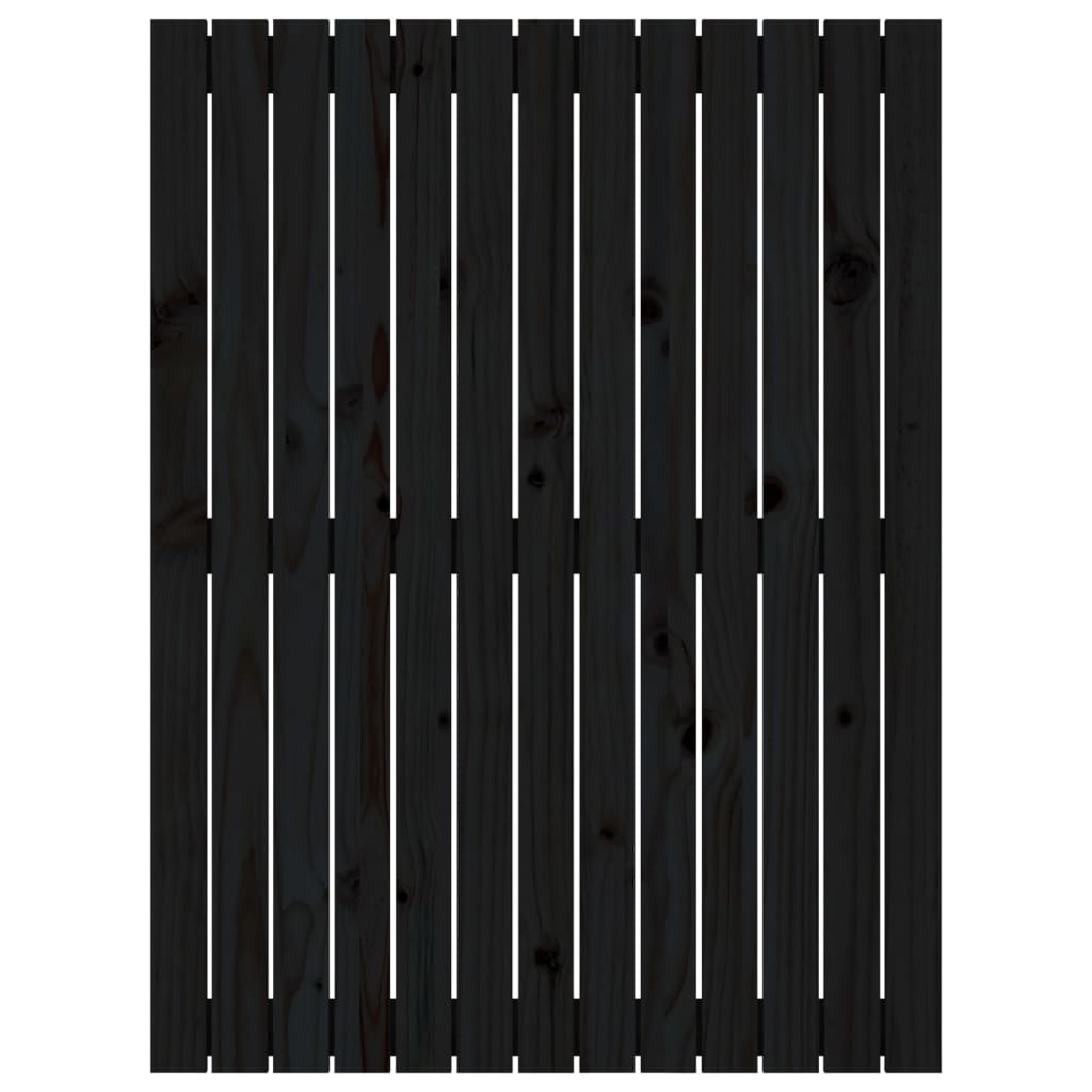 sengegavl 82,5x3x110 cm massivt fyrretræ sort