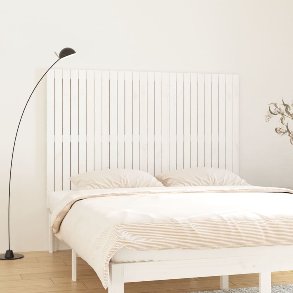 sengegavl 166x3x110 cm massivt fyrretræ hvid