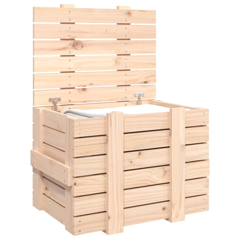 opbevaringskasse 58x40,5x42 cm massivt fyrretræ