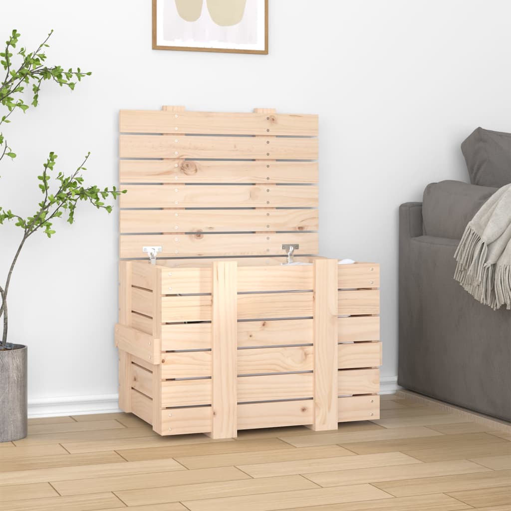 opbevaringskasse 58x40,5x42 cm massivt fyrretræ