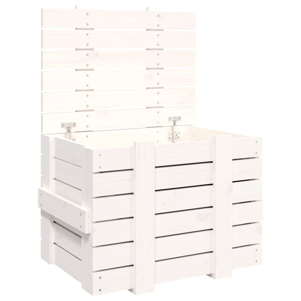 opbevaringskasse 58x40,5x42 cm massivt fyrretræ hvid