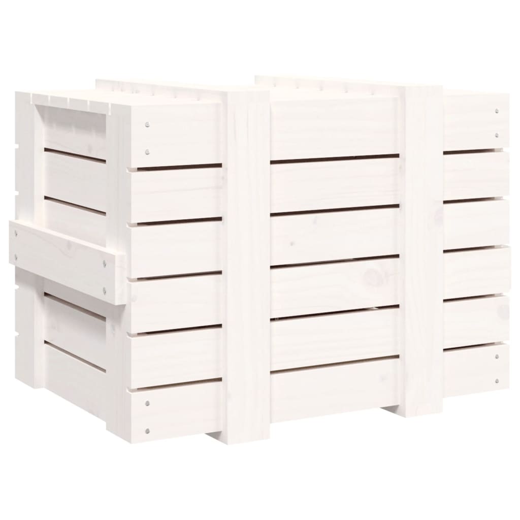 opbevaringskasse 58x40,5x42 cm massivt fyrretræ hvid