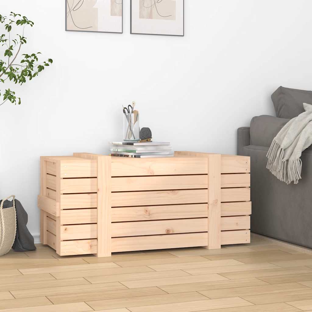 opbevaringskasse 91x40,5x42 cm massivt fyrretræ