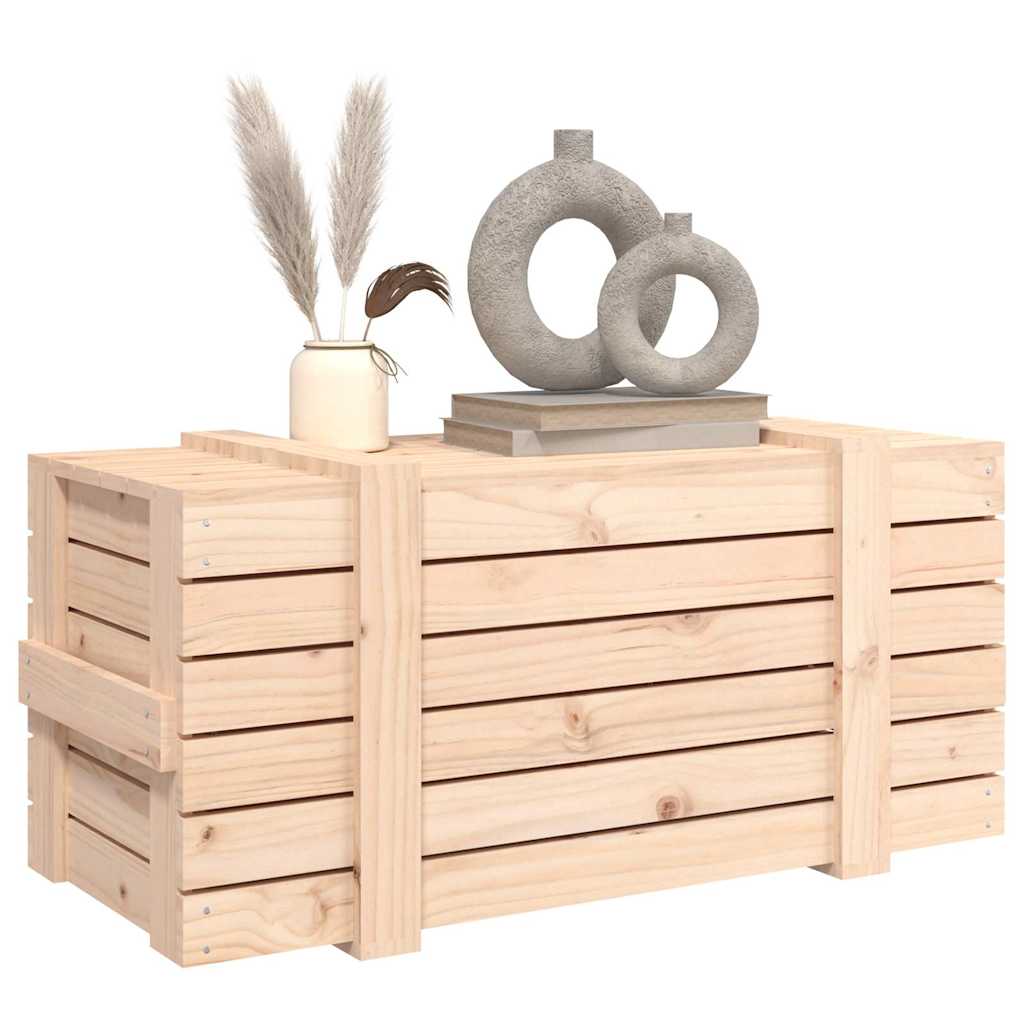 opbevaringskasse 91x40,5x42 cm massivt fyrretræ