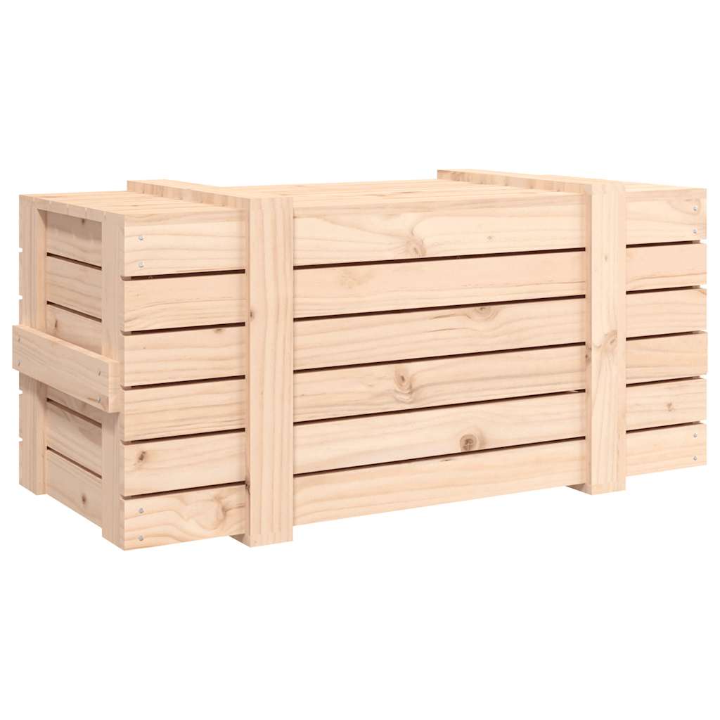 opbevaringskasse 91x40,5x42 cm massivt fyrretræ