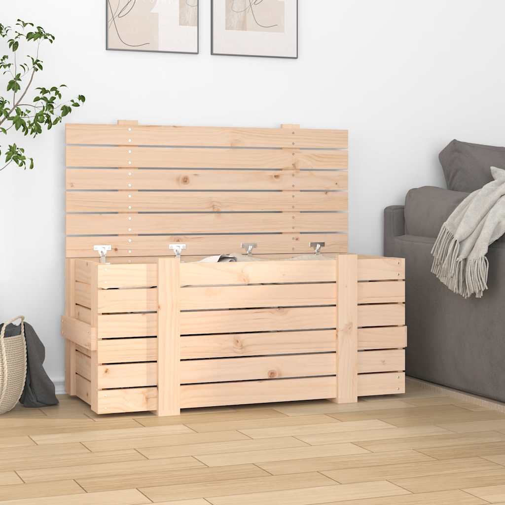 opbevaringskasse 91x40,5x42 cm massivt fyrretræ