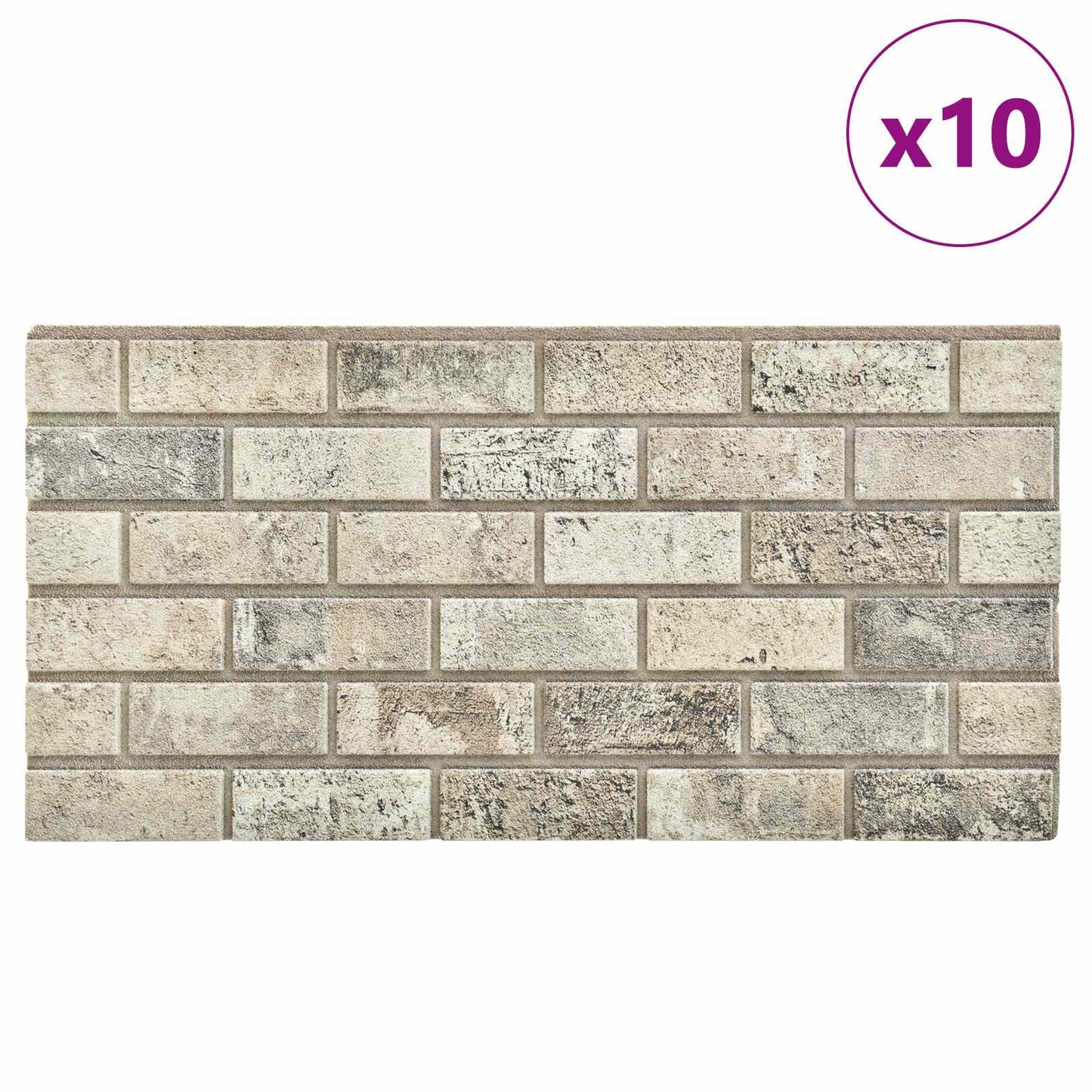 Vægpaneler 10 stk. 100 x 50 cm Sandfarvet EPS Skum