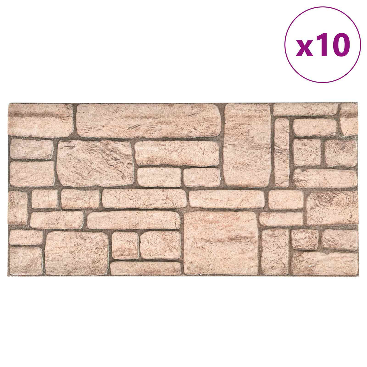 Vægpaneler 10 stk. 100 x 50 cm Beige EPS Skum