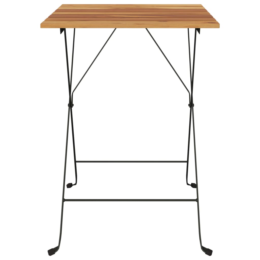 foldbart bistrobord 55x54x71 cm massivt teaktræ og stål