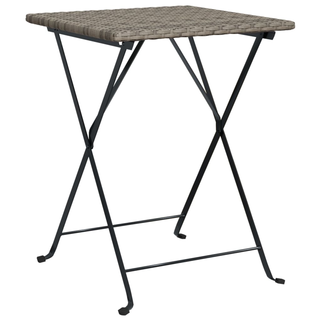 foldbart bistrobord 55x54x71 cm polyrattan grå