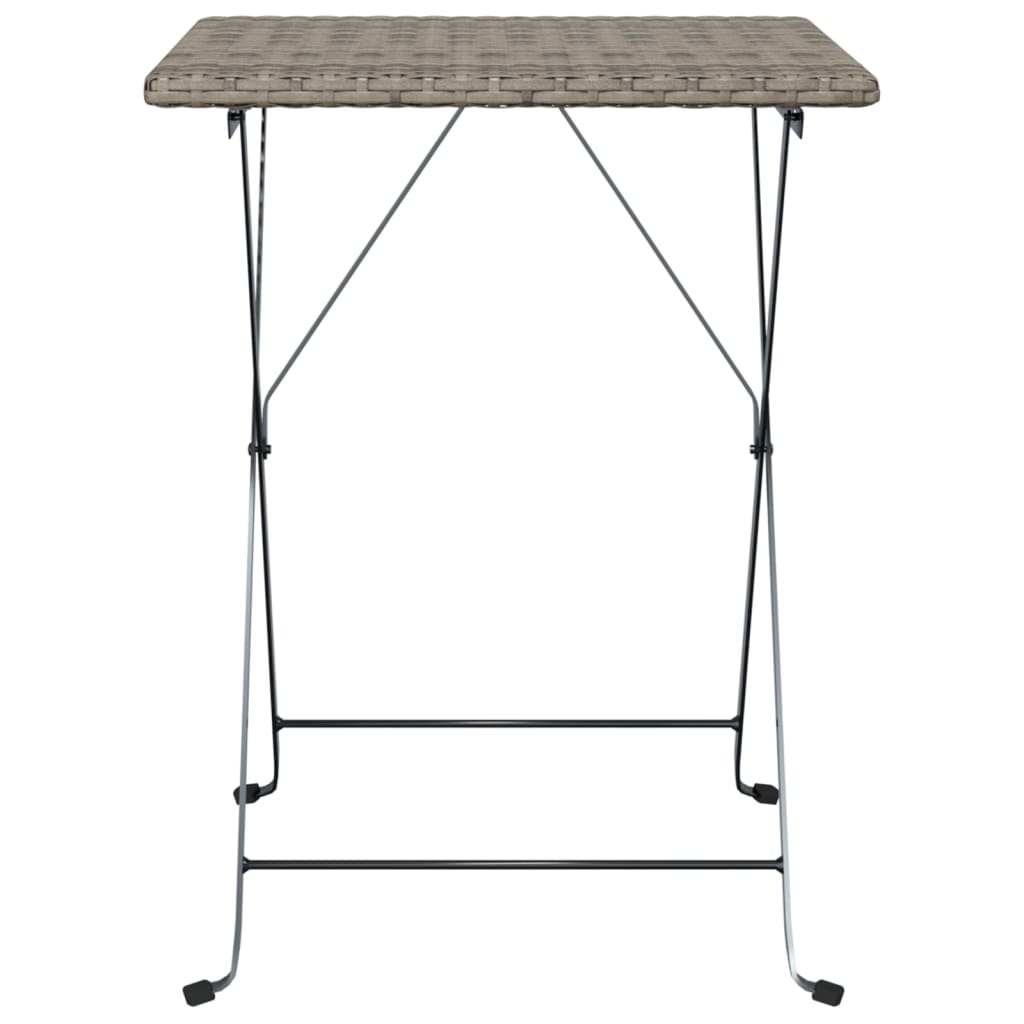 foldbart bistrobord 55x54x71 cm polyrattan grå