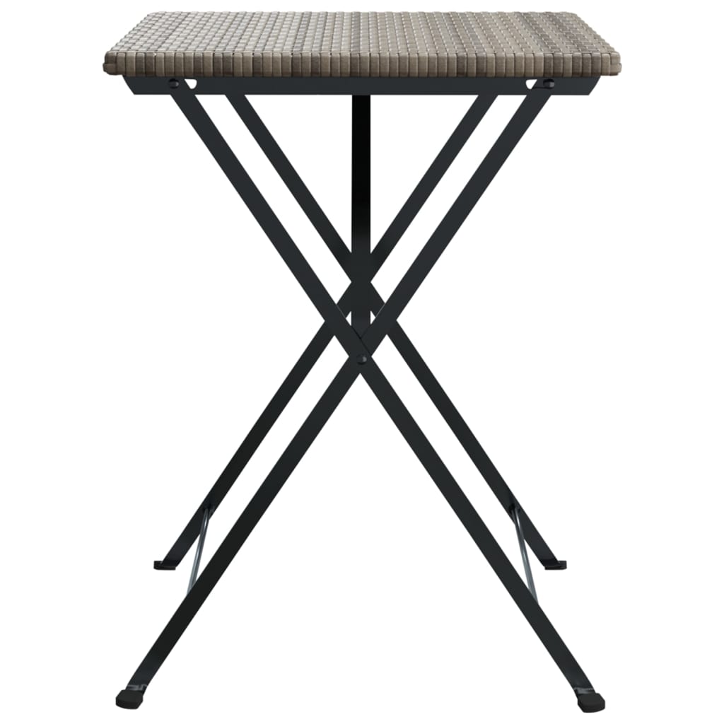 foldbart bistrobord 55x54x71 cm polyrattan grå