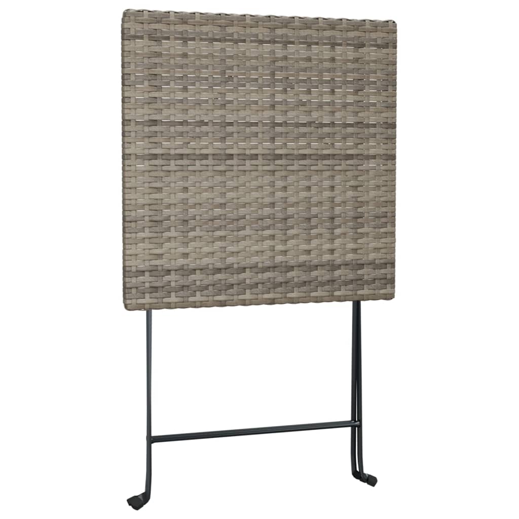 foldbart bistrobord 55x54x71 cm polyrattan grå