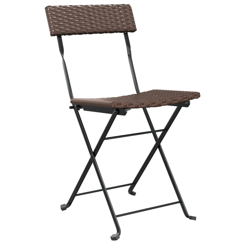 foldbart bistrosæt 3 dele polyrattan brun