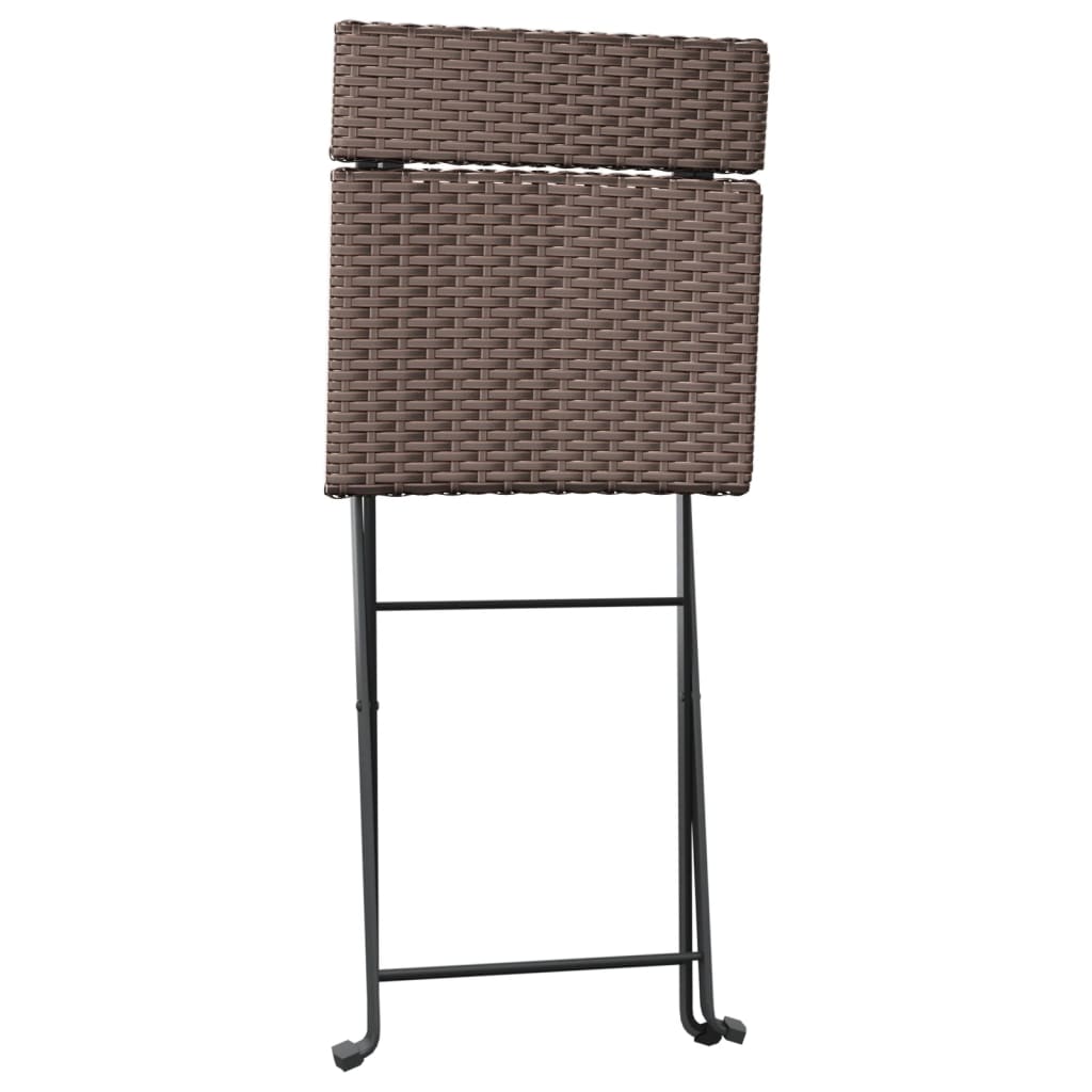 foldbart bistrosæt 3 dele polyrattan brun