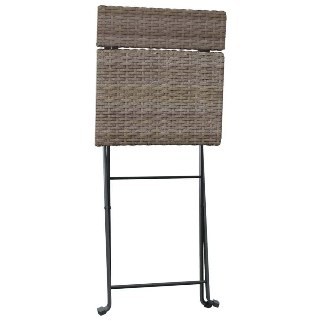 foldbart bistrosæt 3 dele polyrattan grå
