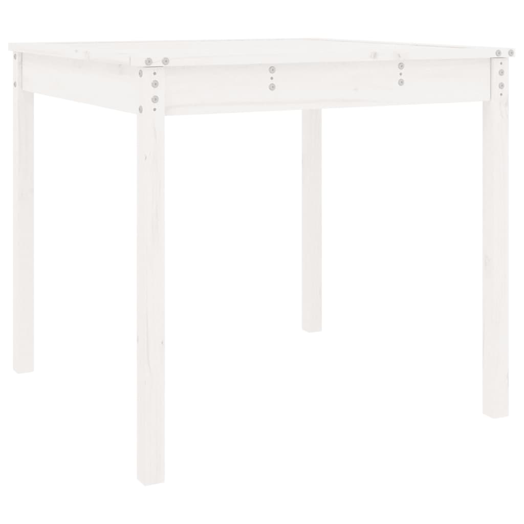 havebord 82,5x82,5x76 cm massivt fyrretræ hvid