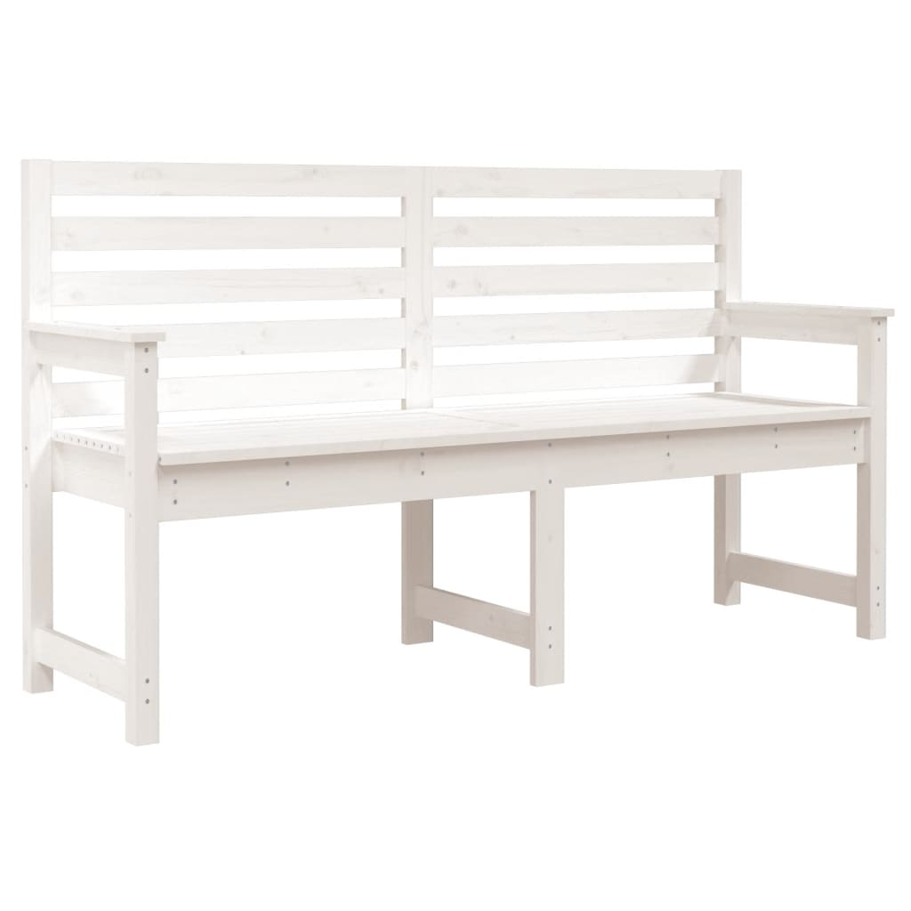 havebænk 159,5x48x91,5 cm massivt fyrretræ hvid