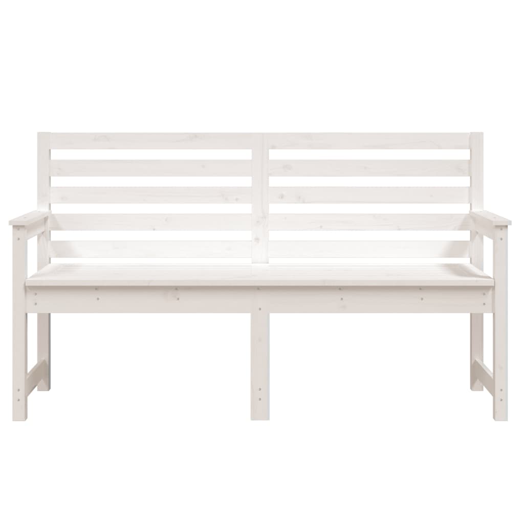 havebænk 159,5x48x91,5 cm massivt fyrretræ hvid