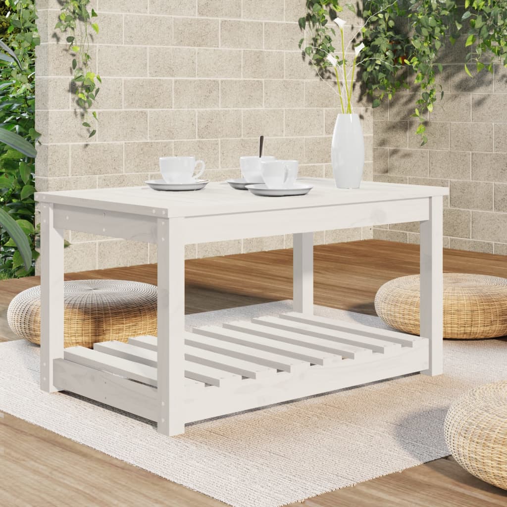 havebord 82,5x50,5x45 cm massivt fyrretræ hvid