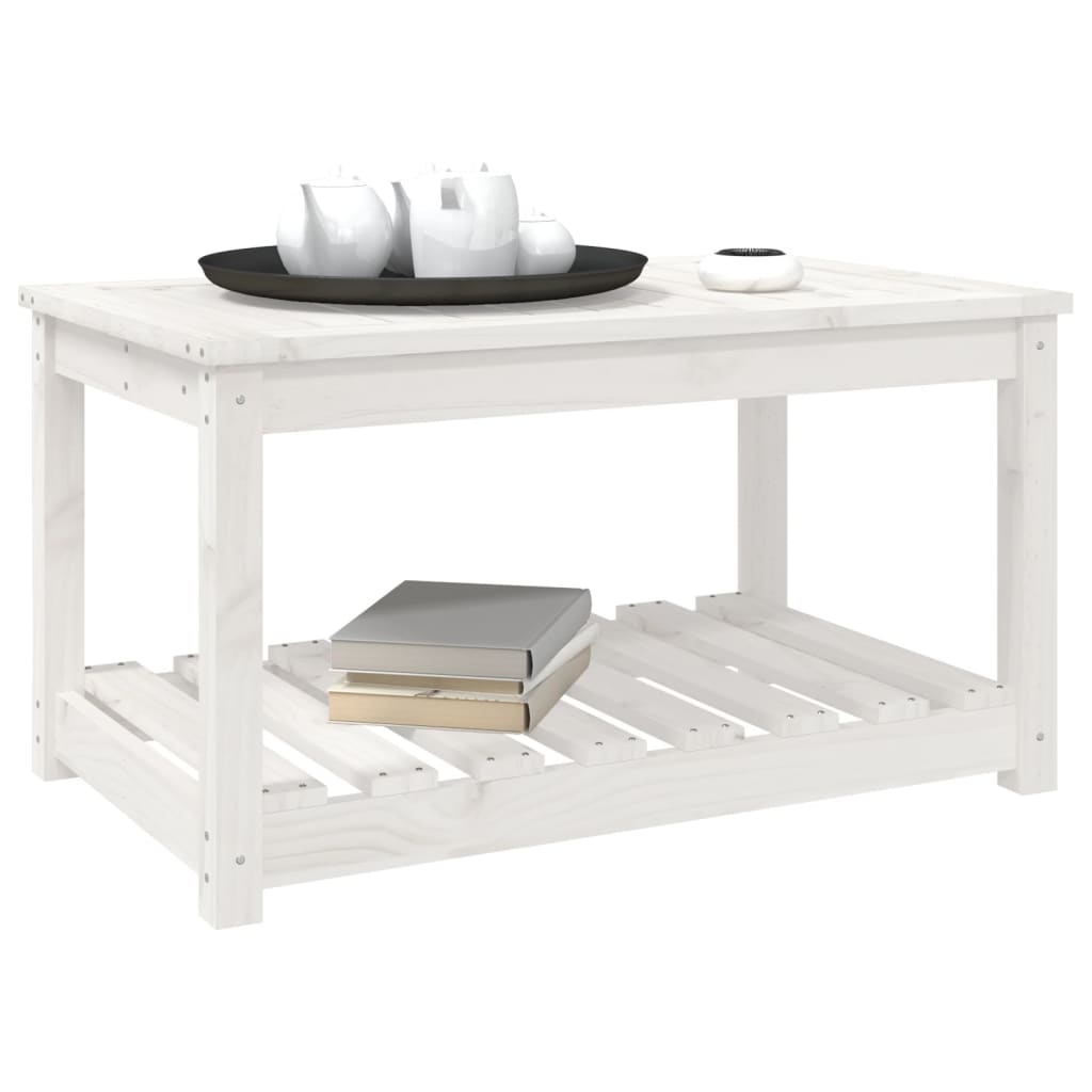 havebord 82,5x50,5x45 cm massivt fyrretræ hvid