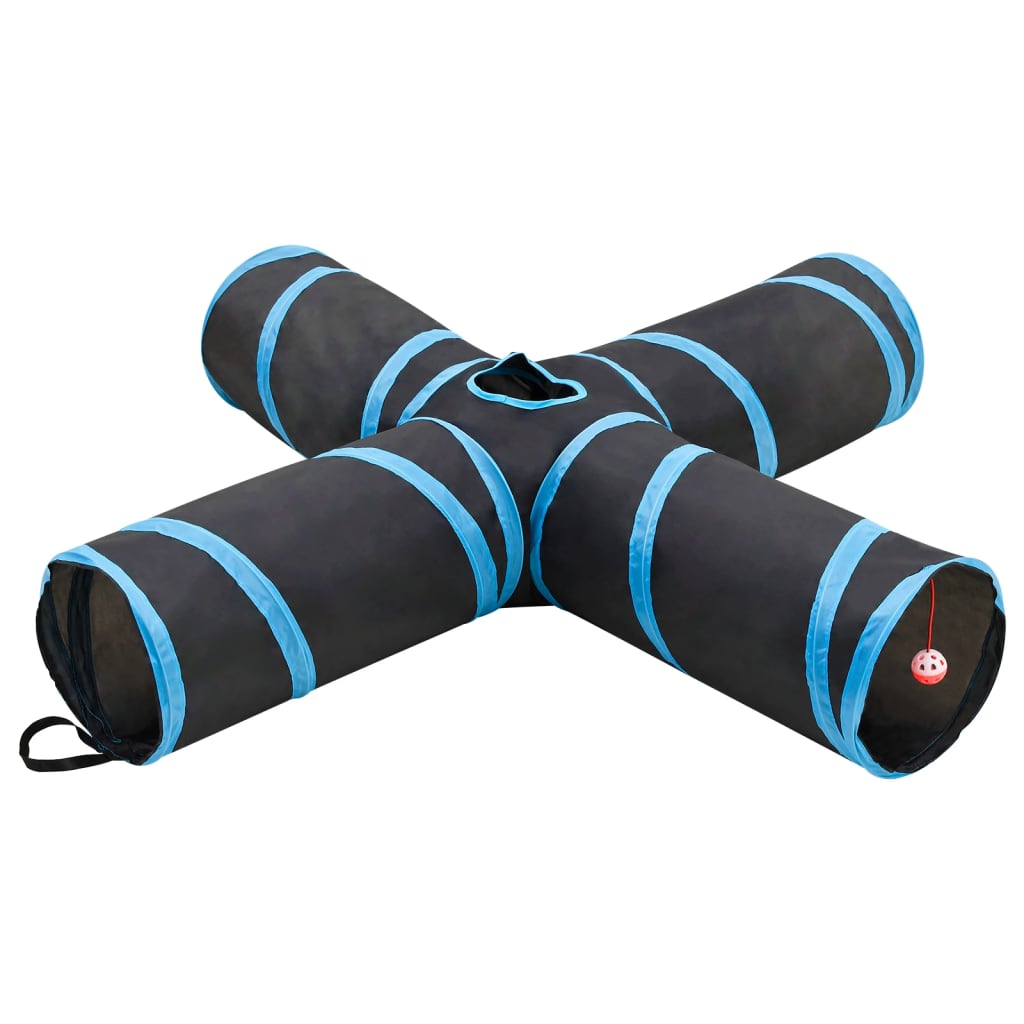 4-vejs kattetunnel 132 cm polyester sort og blå