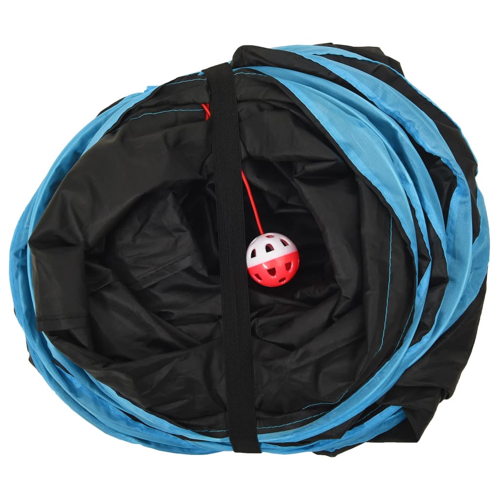 4-vejs kattetunnel 132 cm polyester sort og blå