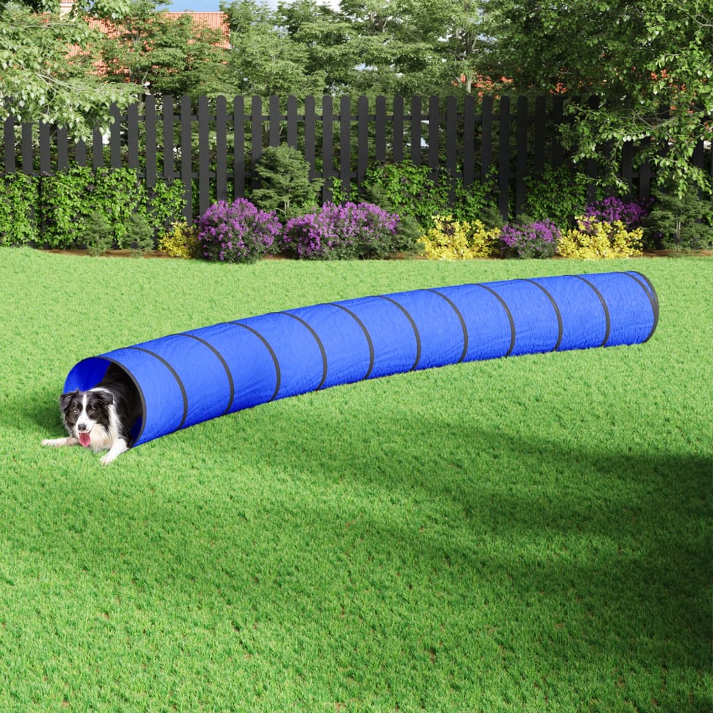 agilitytunnel til hunde Ø55x500 cm polyester blå