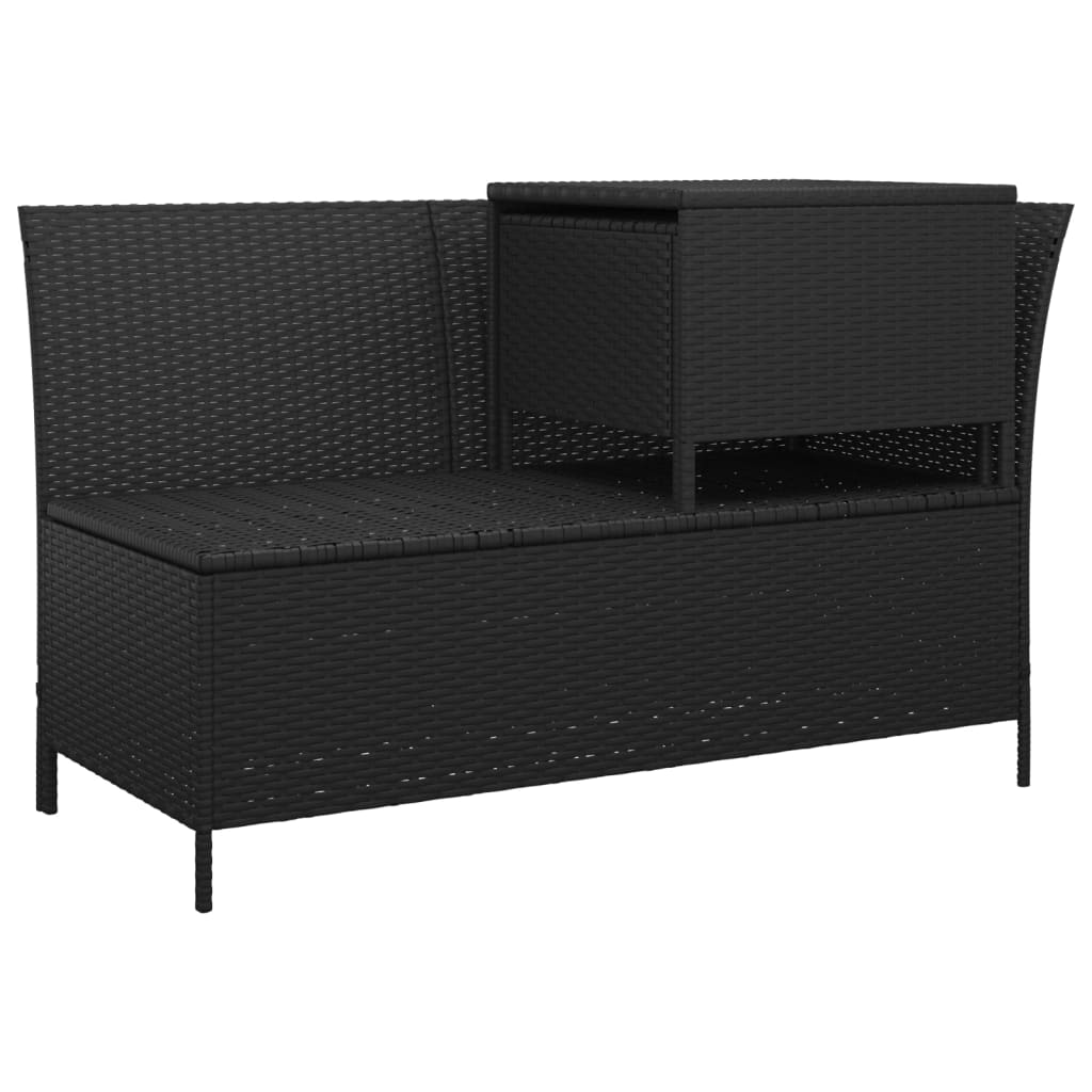 loungesæt til haven 4 dele med hynder polyrattan sort