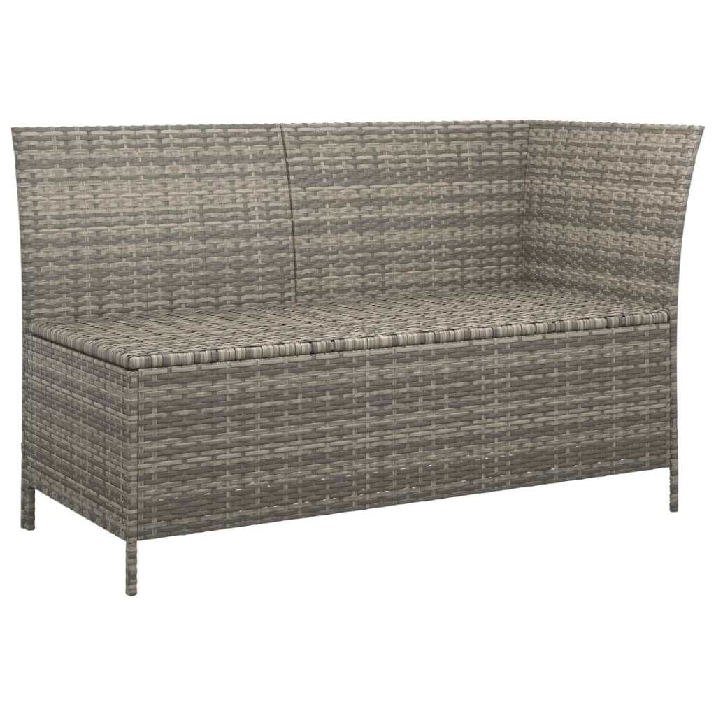 loungesæt til haven 4 dele med hynder polyrattan grå